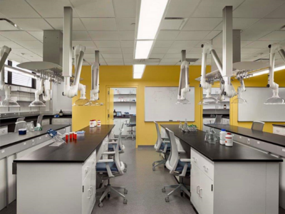 painted steel lab casework